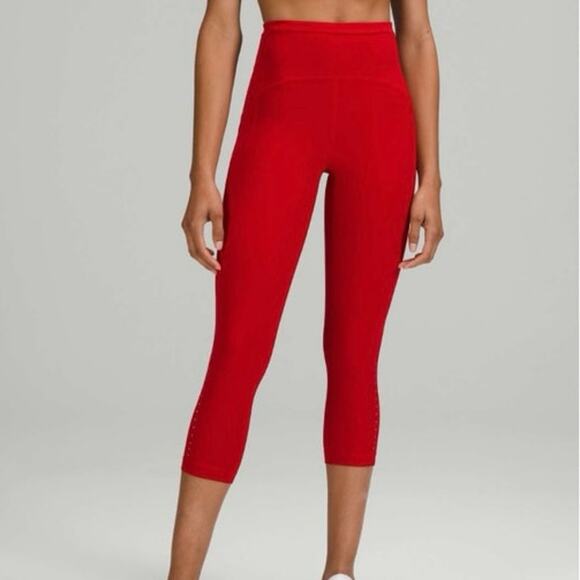 NWOT Lululemon Swift Speed High-Rise Crop 21" in Dark Red Size 16 - Picture 1 of 12